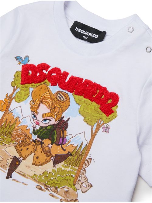 T-shirt, bambina, logata. DSQUARED2 | DQ3382 D0AJ1DQ100